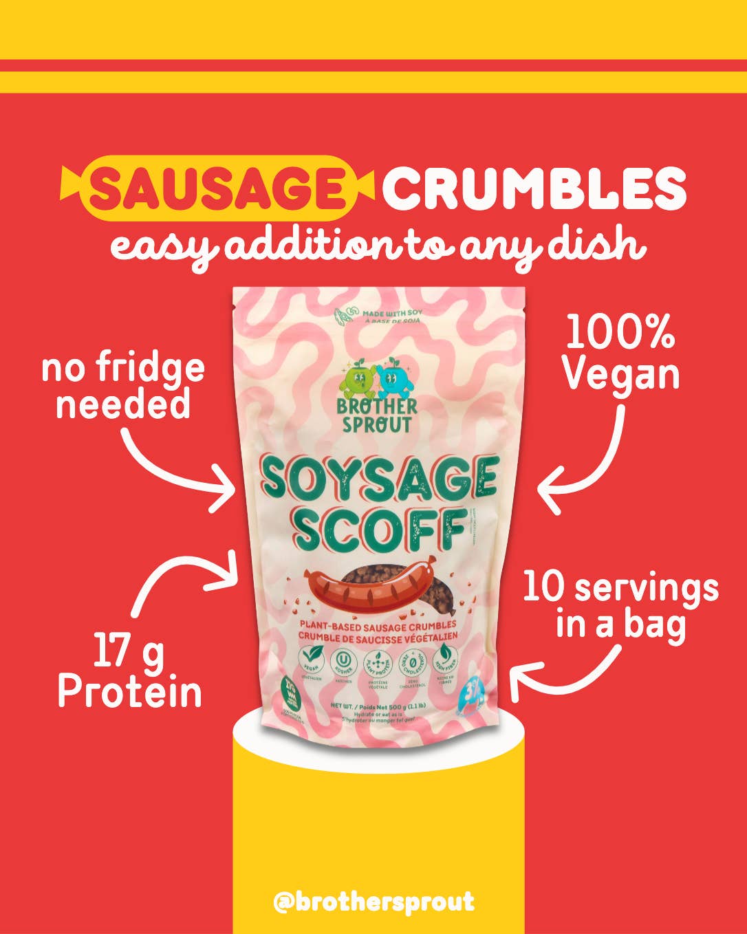 Brother Sprout - Wholesale Plank Stabiel Bereid Maaltijd - Soysage Scoff1