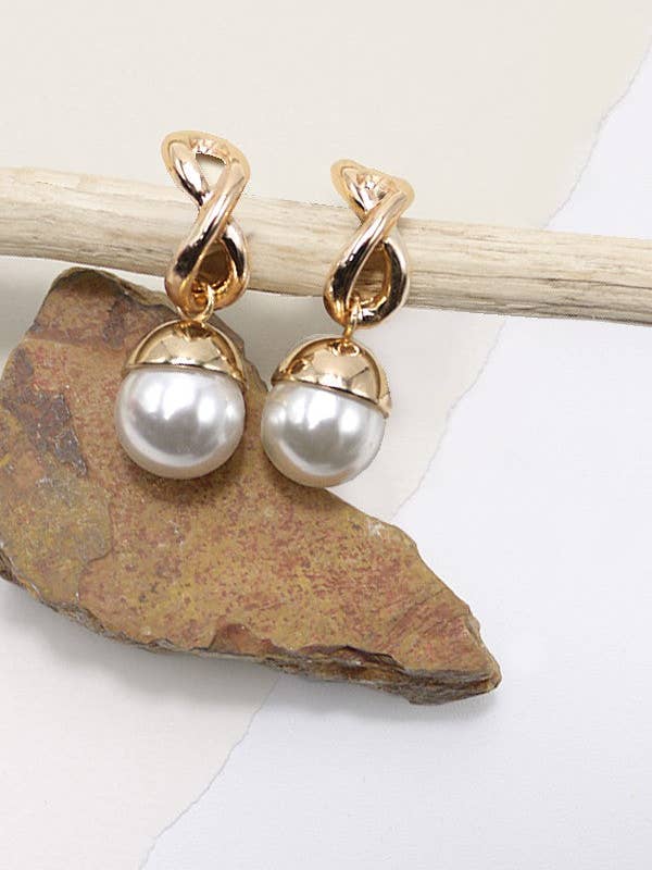 INFINITY PEARL DROP EARRINGS | 80E367 for wholesale by JOSSLYN by wall to wall