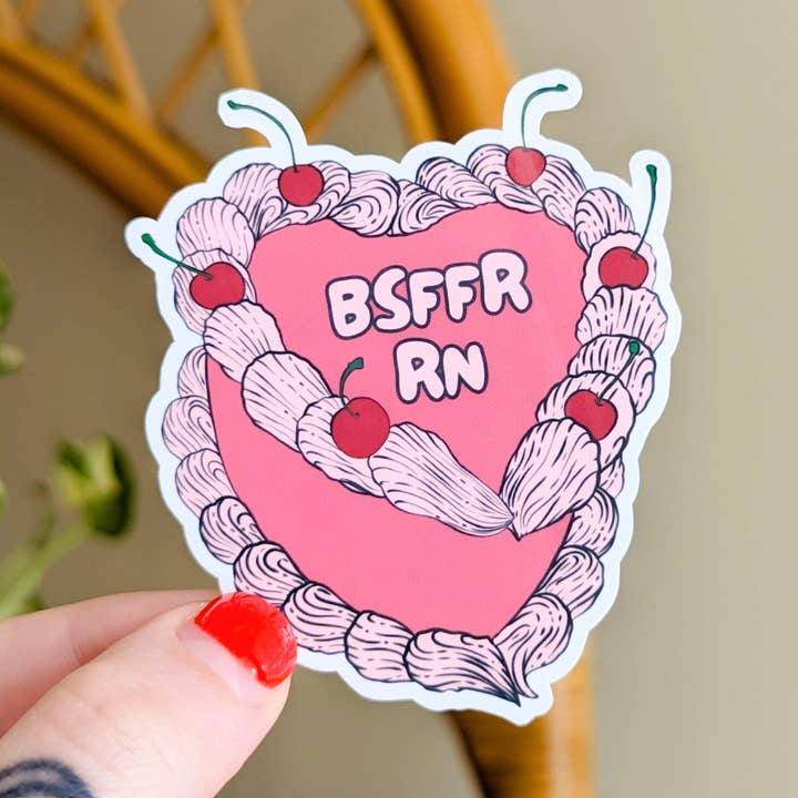 bsffr cherry cake sticker | fancy cake sticker | be so for real for wholesale by allymakesmagic