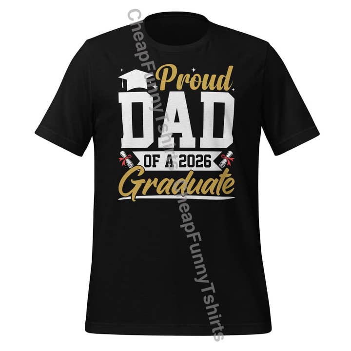 Ny stolt pappa till en 2026 års student Unisex t-shirt för wholesale av Black and Gifted LLC