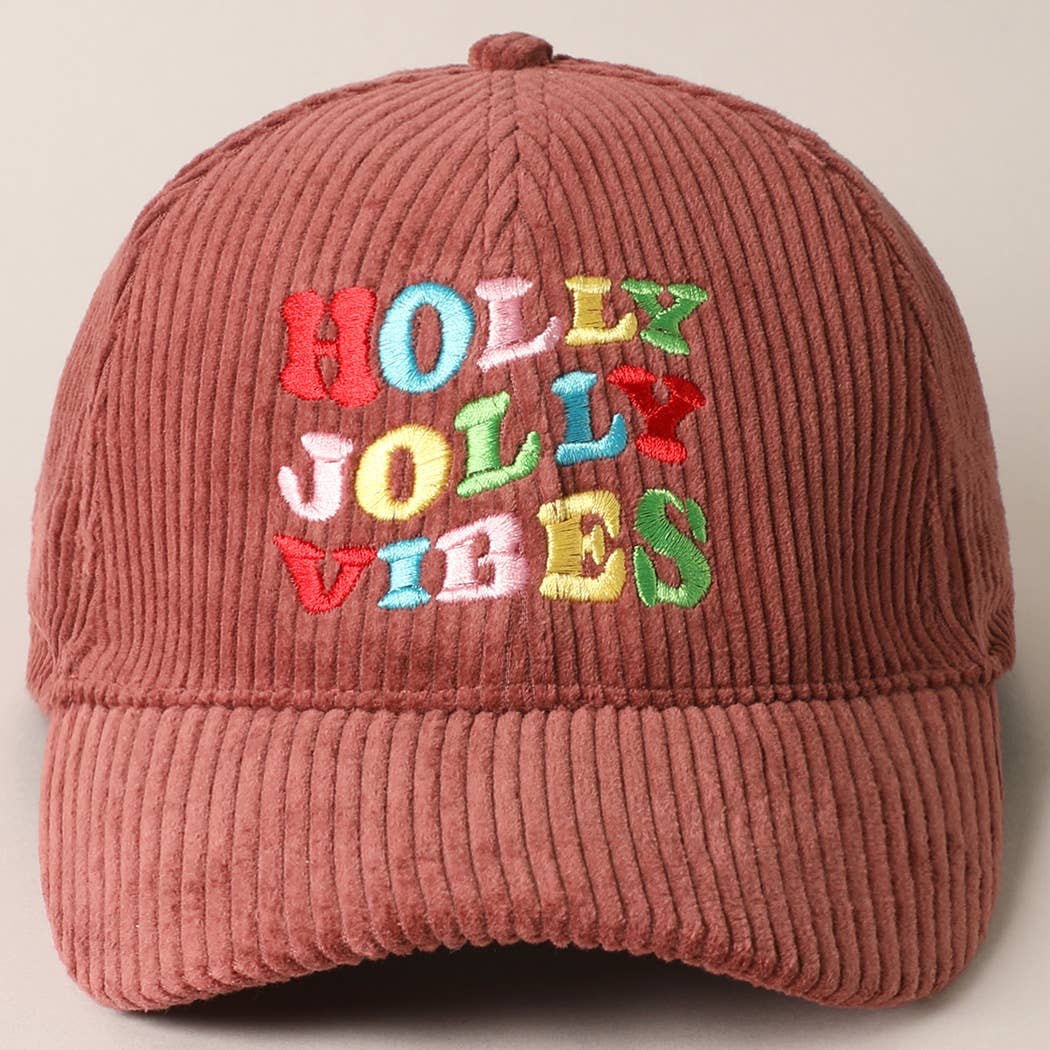 Fashion City - Wholesale Baseball Cap - Women's - Holly Jolly Vibes Embroidery Corduroy Cap7
