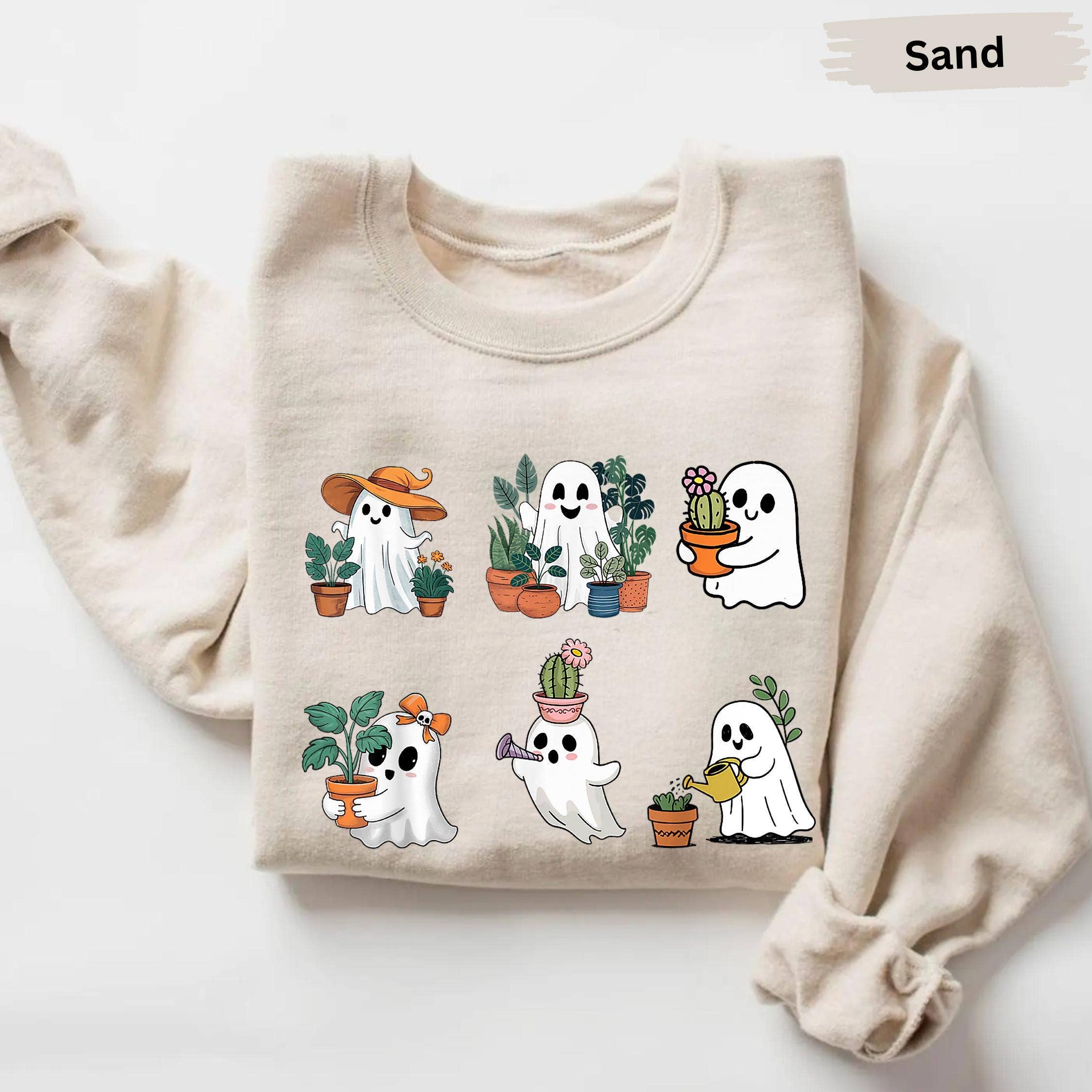 CVH DREAMY LTD - Wholesale Tunic - Women's - Ghost Plant Shirt, Crazy Plant Lady, Halloween Ghost Sweater1