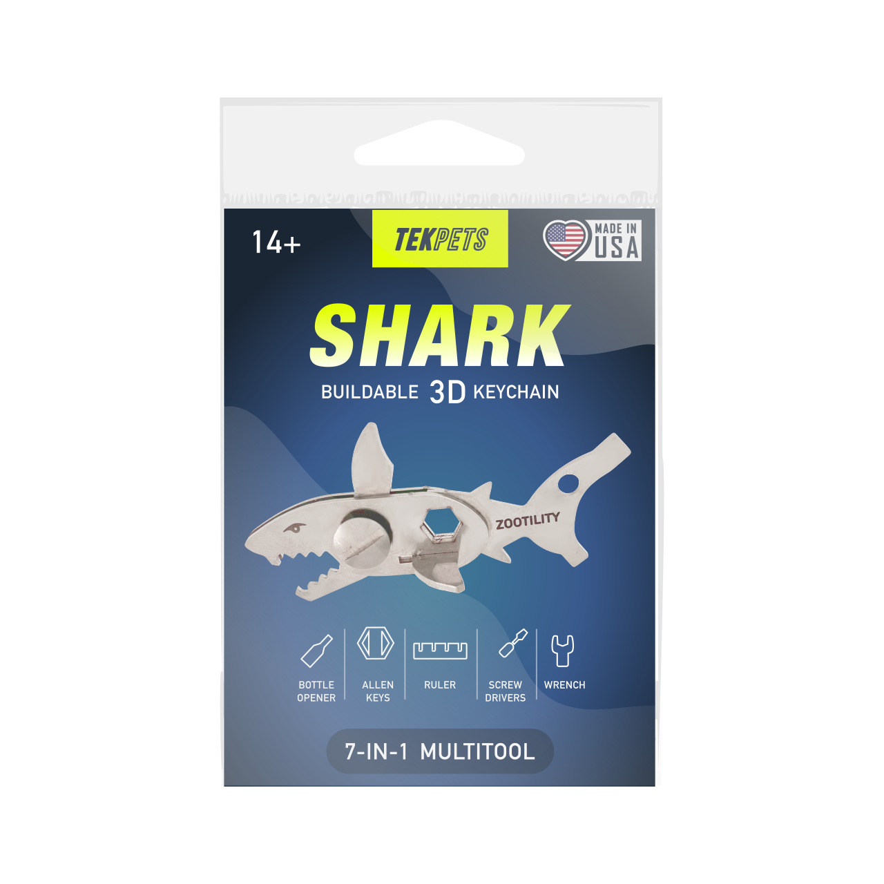 Zootility – wholesale Handy tool – Shark Multi-Tool - Metal TekPet1