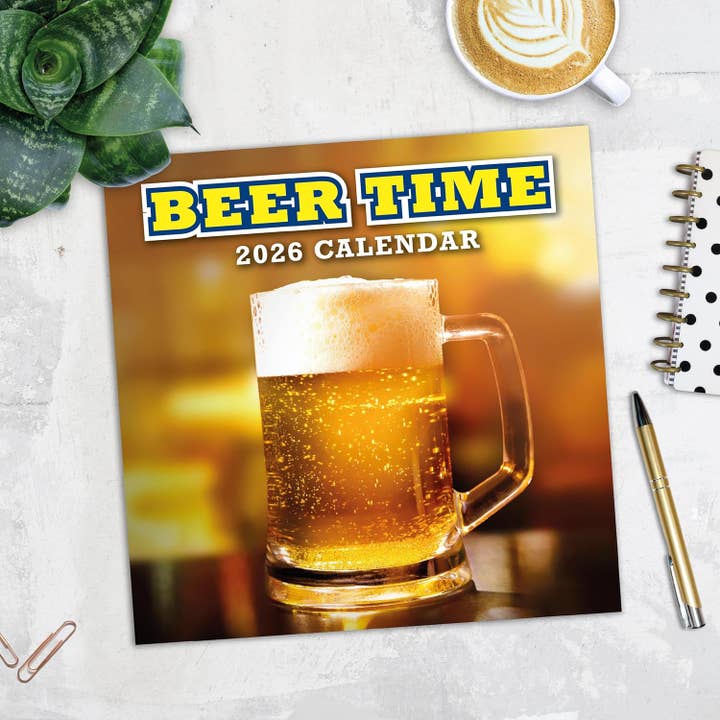 MiddleGift - Wholesale Calendar - Red Robin 2026 Beer Time Monthly Wall Calendar3
