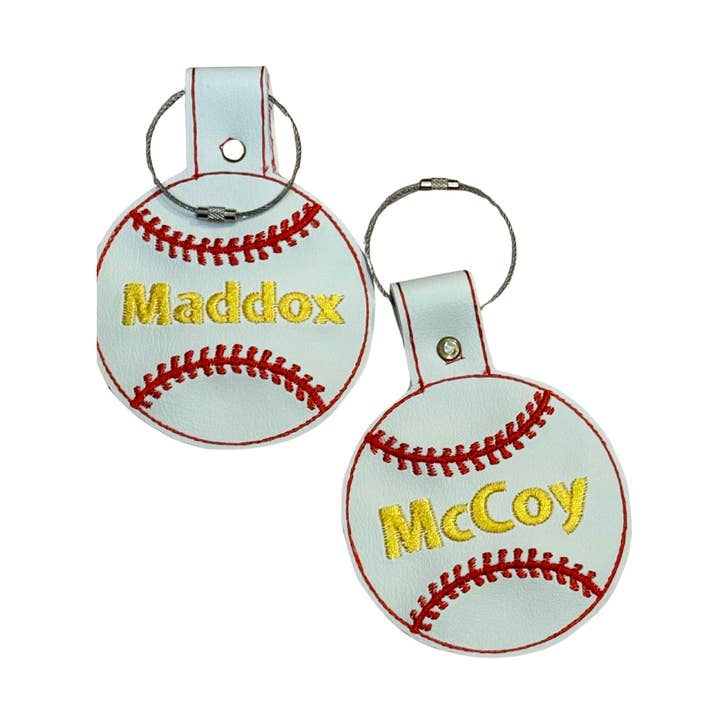 Baseball - Custom Embroidered - Bag Tag for wholesale by AMD Embroidery KC