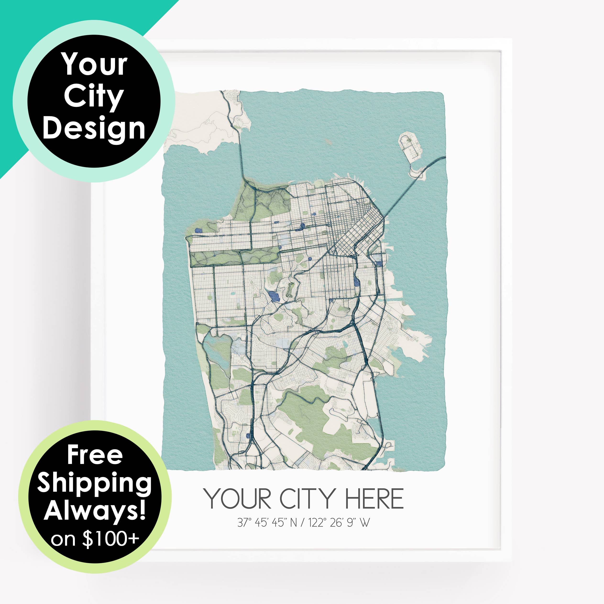 Sparks House Co. - Wholesale Art Print - City Map Print - Your City - Custom Order - Customizable12