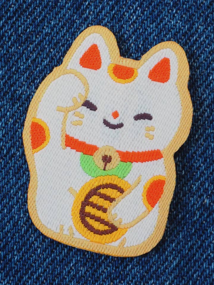 chat porte-bonheur • écusson thermocollant pour la vente par natamori