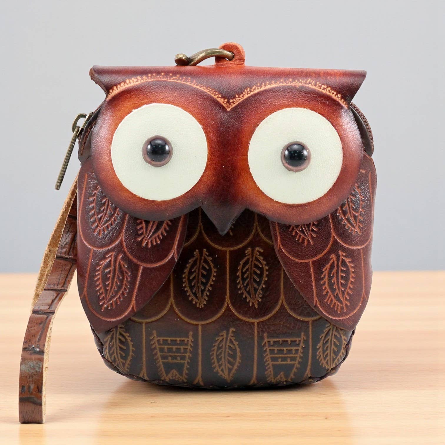 Sunflower Handmade leather inc - Wholesale Wristlet - Handmade Leather Owl Wristlet coin purse wallet3