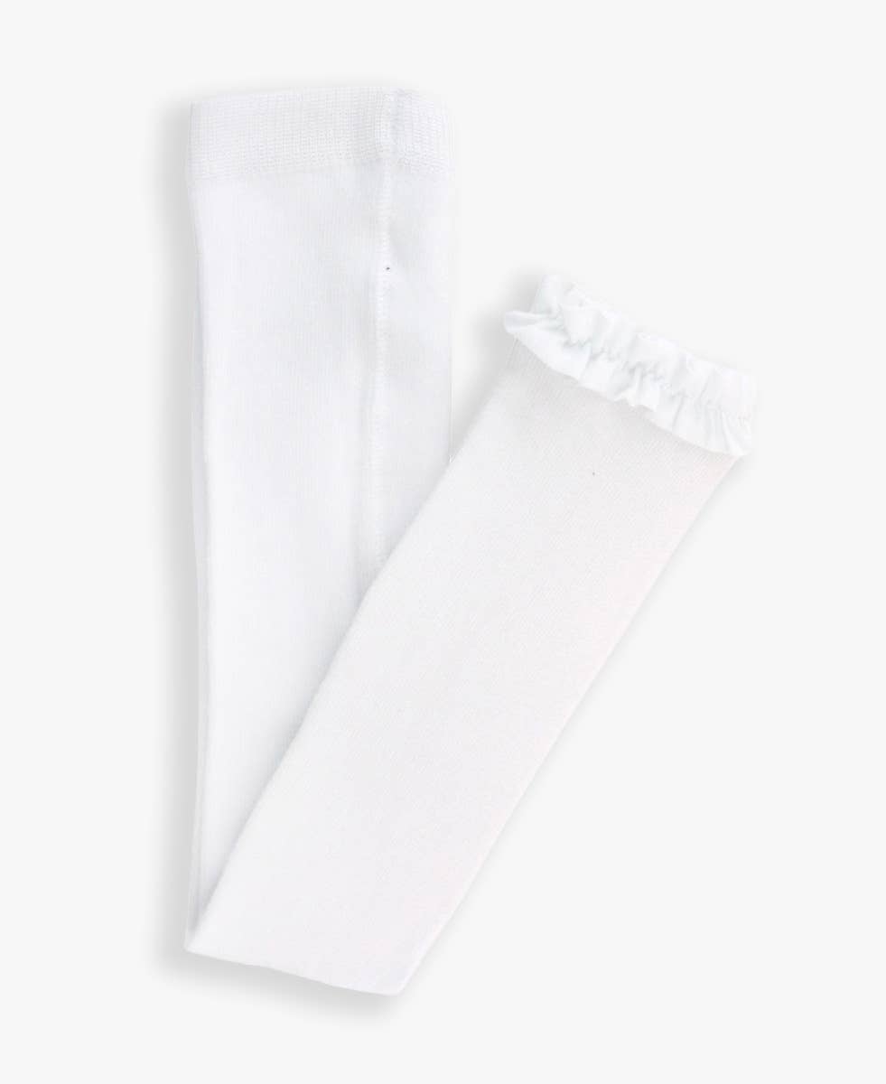 Girls White Footless Ruffle Tights for wholesale on Faire6