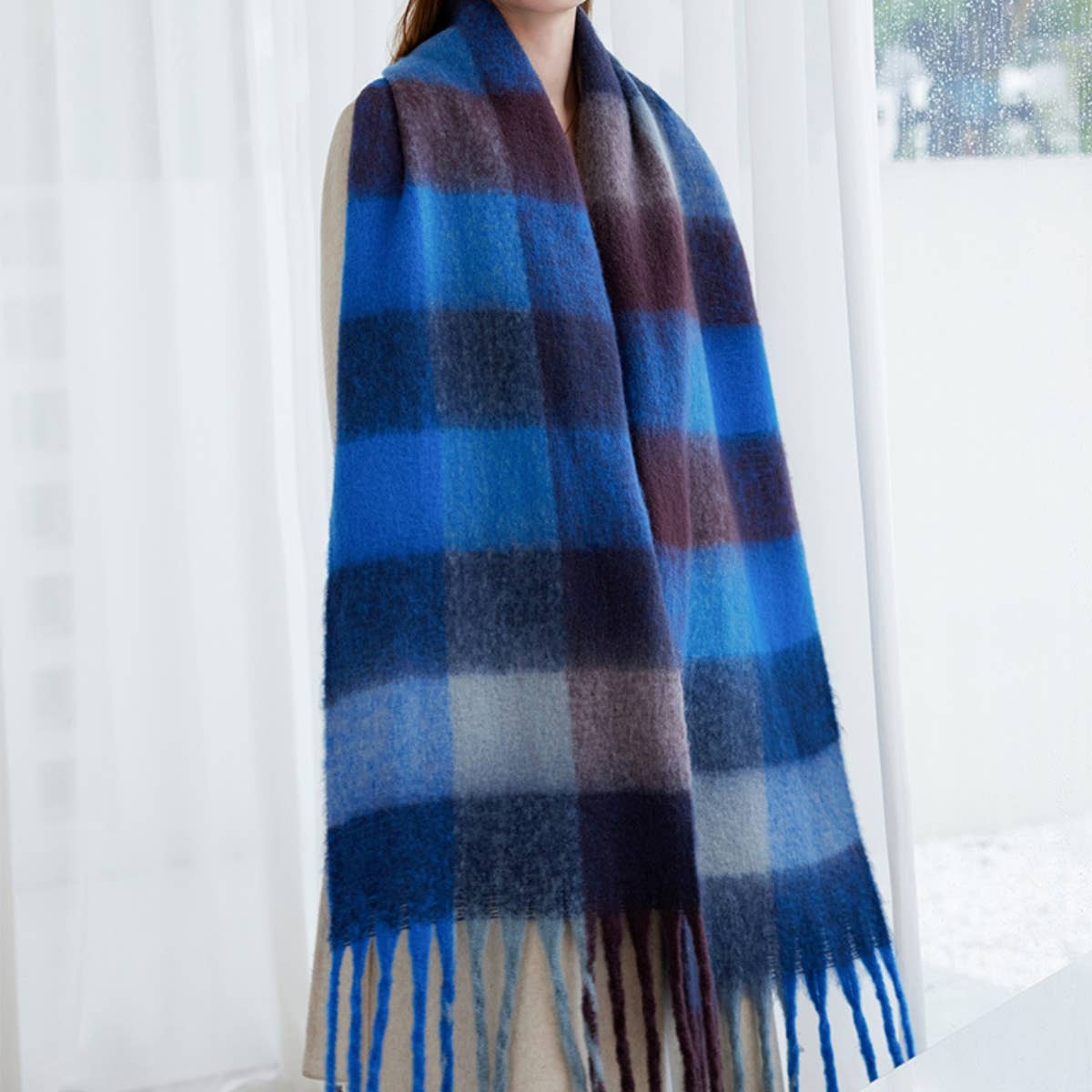 NINEXIS - Wholesale Scarf - Women's - CWASC1578_WINTER PLAID THICKENED WARM SCARF SHAWL27