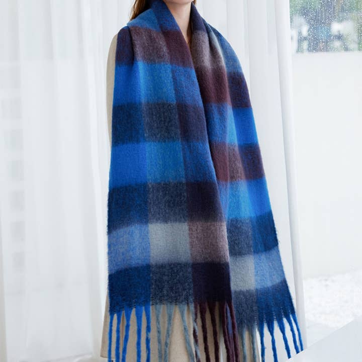 NINEXIS - Wholesale Scarf - Women's - CWASC1578_WINTER PLAID THICKENED WARM SCARF SHAWL27
