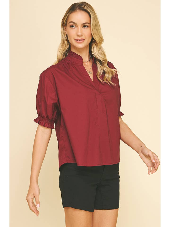 PINCH - Wholesale Blouse - Women's - BALLOON SLEEVE BLOUSE TOP - 6105T