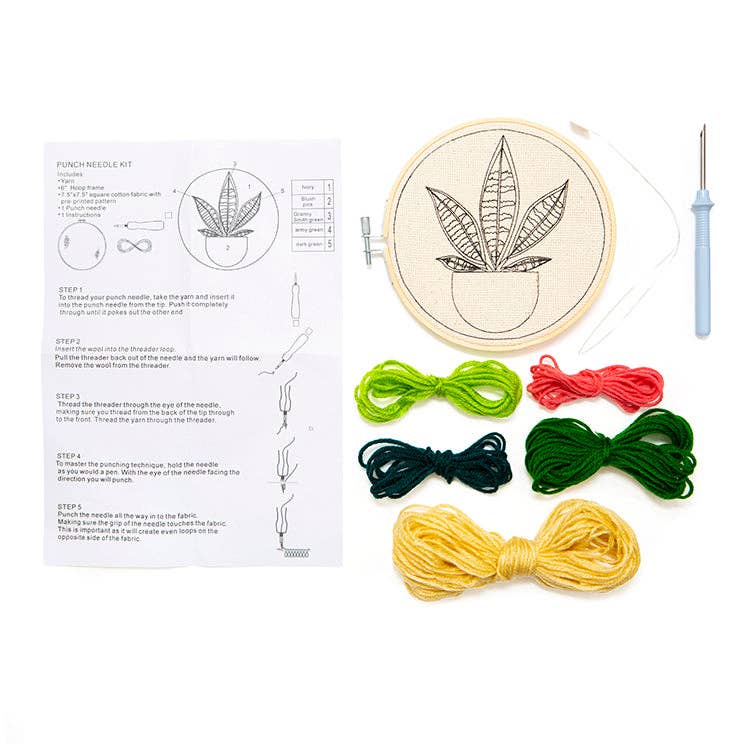 Kikkerland Design Inc - Wholesale DIY Craft Kit - Plant Punch Needle Kit1
