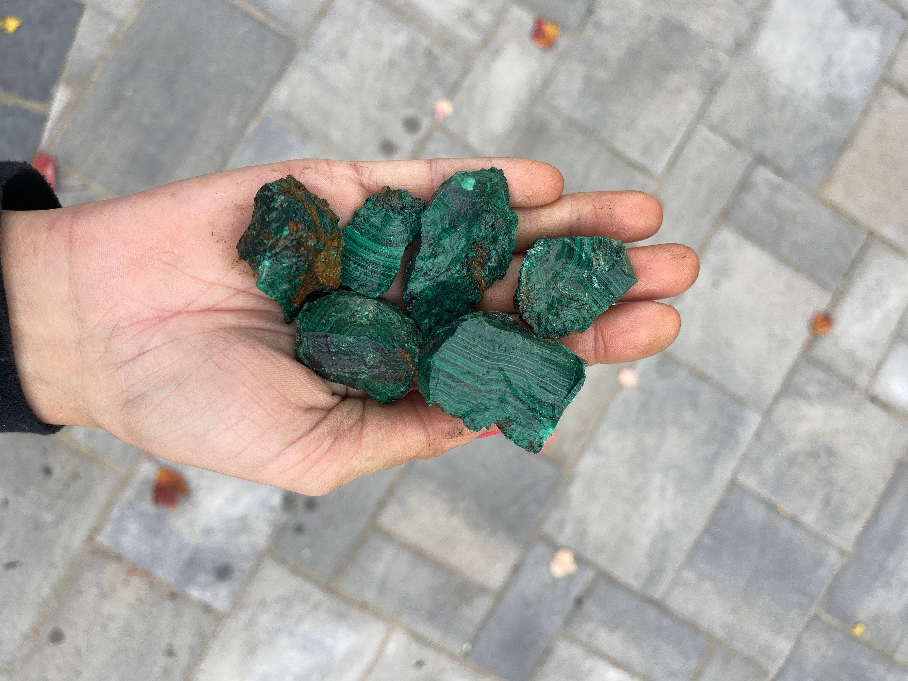Tumbledshop - Vendita all'ingrosso Pietra/cristallo spirituale - Malachite naturale, malachite verde grezza, allontana il pericolo7
