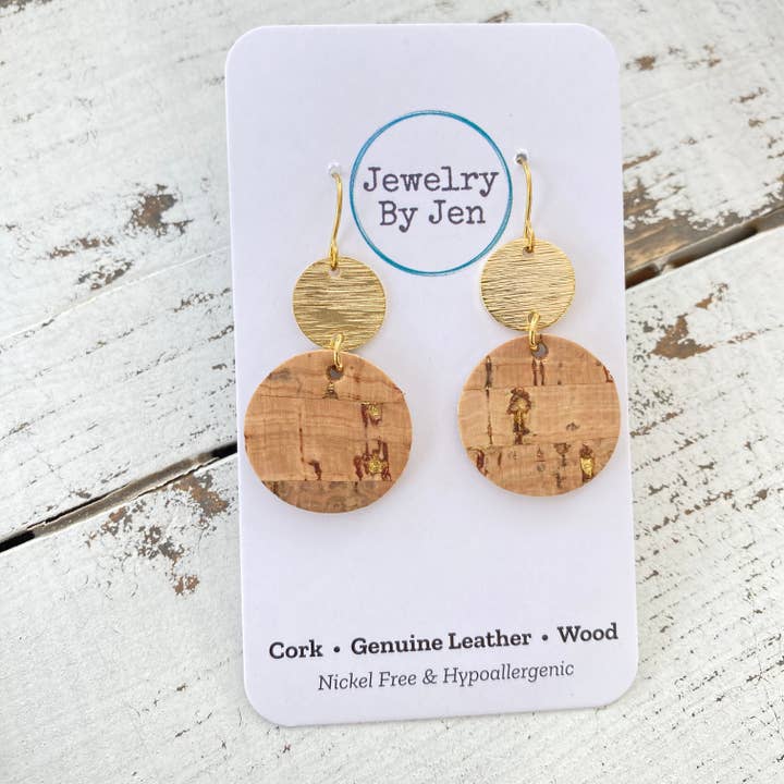 Jewelry By Jen - Wholesale Dangle Earrings - Cork w/Gold Accent Earrings4
