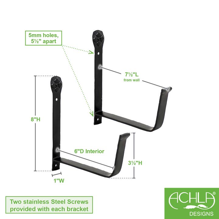 ACHLA Designs - Wholesale Wall Planter - 6" Wall Mount Flower Box Brackets1