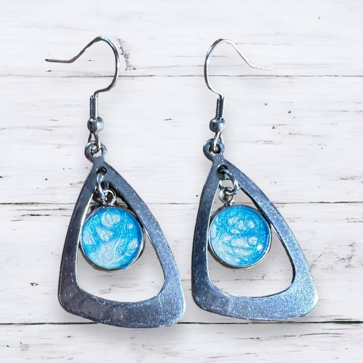 Pendientes colgantes pintados a mano | Pendientes de acero inoxidable para venta al por mayor de Three Dandelion Wishes