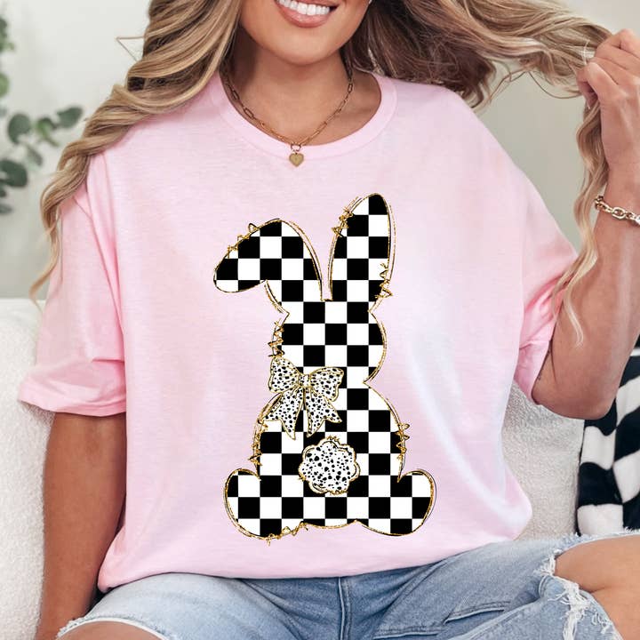 BLACK AND WHITE CHECKED BUNNY for wholesale by It's So Me