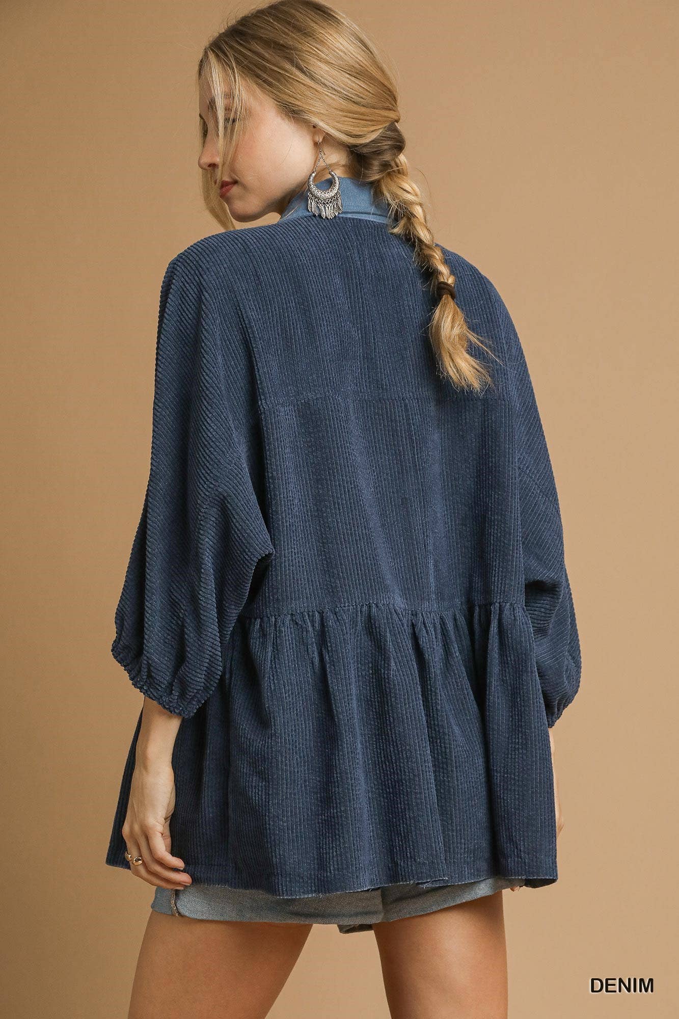 Vanilla Monkey – wholesale Skjortjacka/jackett – Dam – Manchesterskjorta med kontrastknappar4