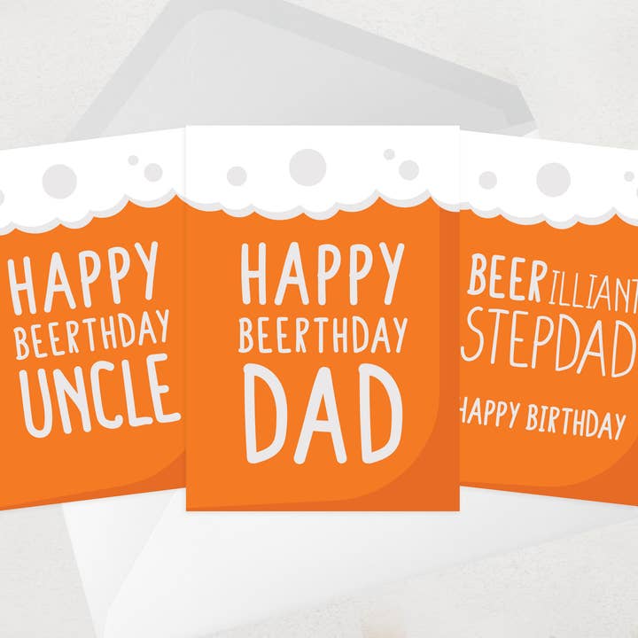 Beer Birthday Cards for him, Dad, Uncle, Stepdad Lager Card for wholesale by OCD Greeting Cards