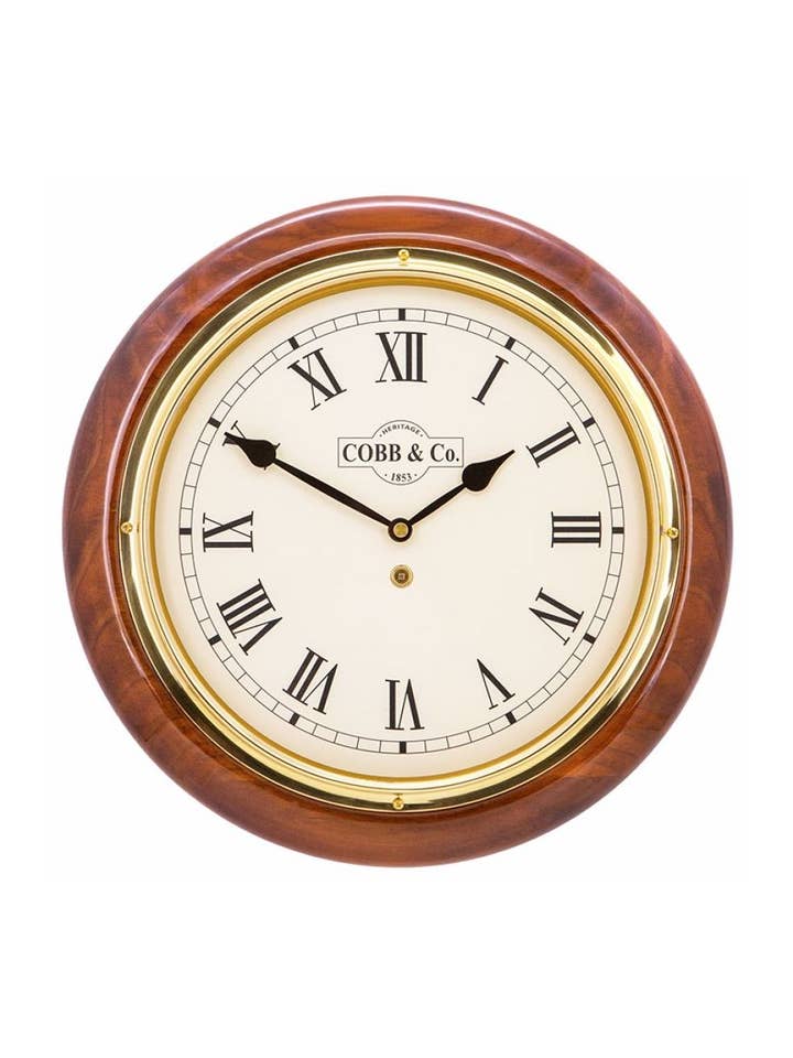 Horloge de chemin de fer moyenne - Roman en chêne brillant pour la vente par Cobb & Co