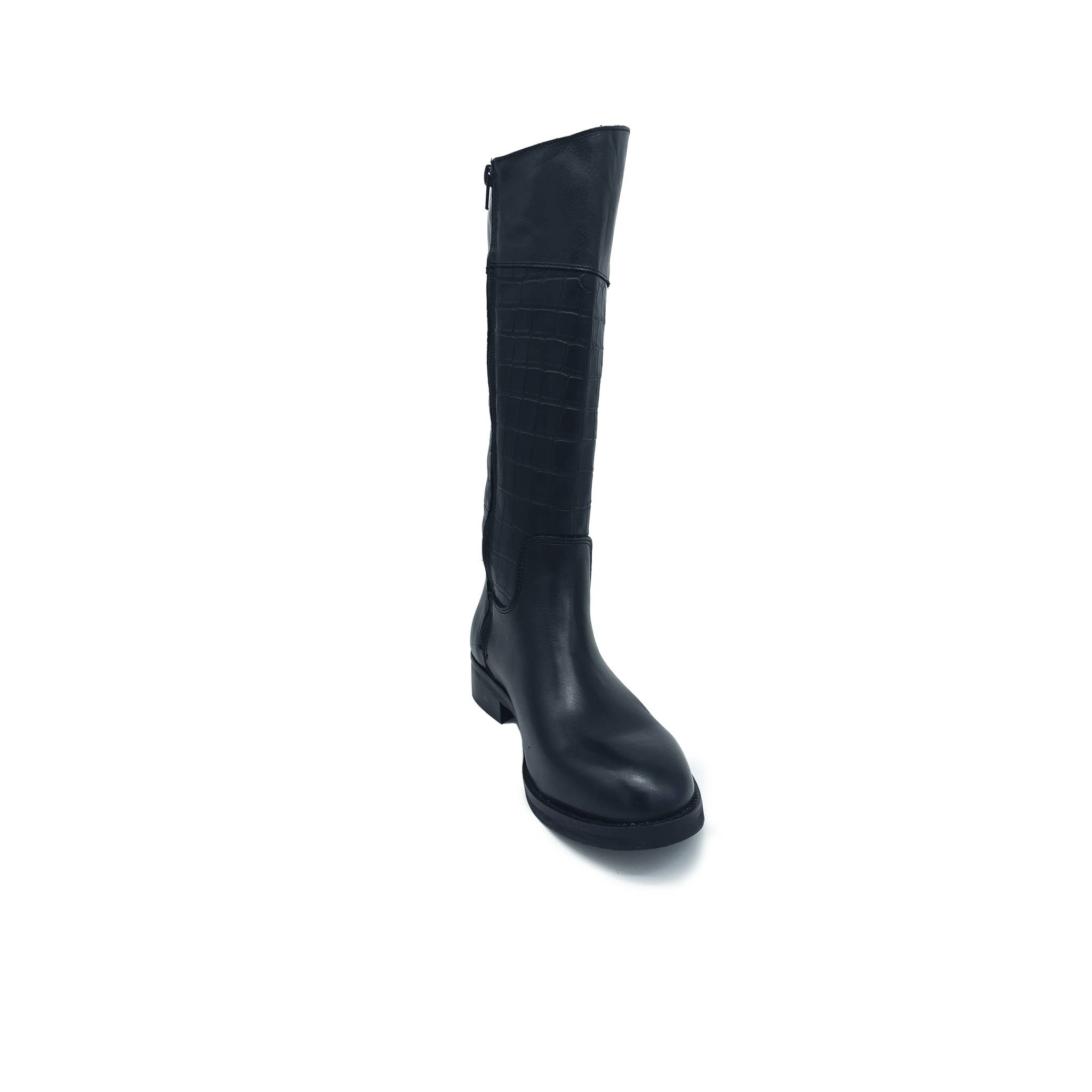 WALKING NOW SRL - Wholesale Boots - Women's - Cavallerizzo Women's black genuine leather boot with coconut zipper1