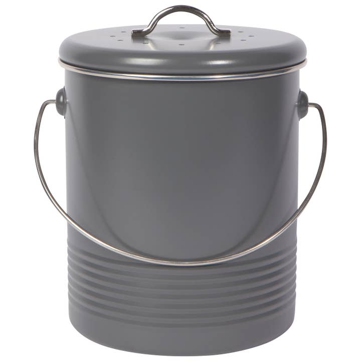 Now Designs by Danica - Wholesale Kitchen Tool/Gadget - Steel Compost Bin Charcoal 1.25 Gallon
