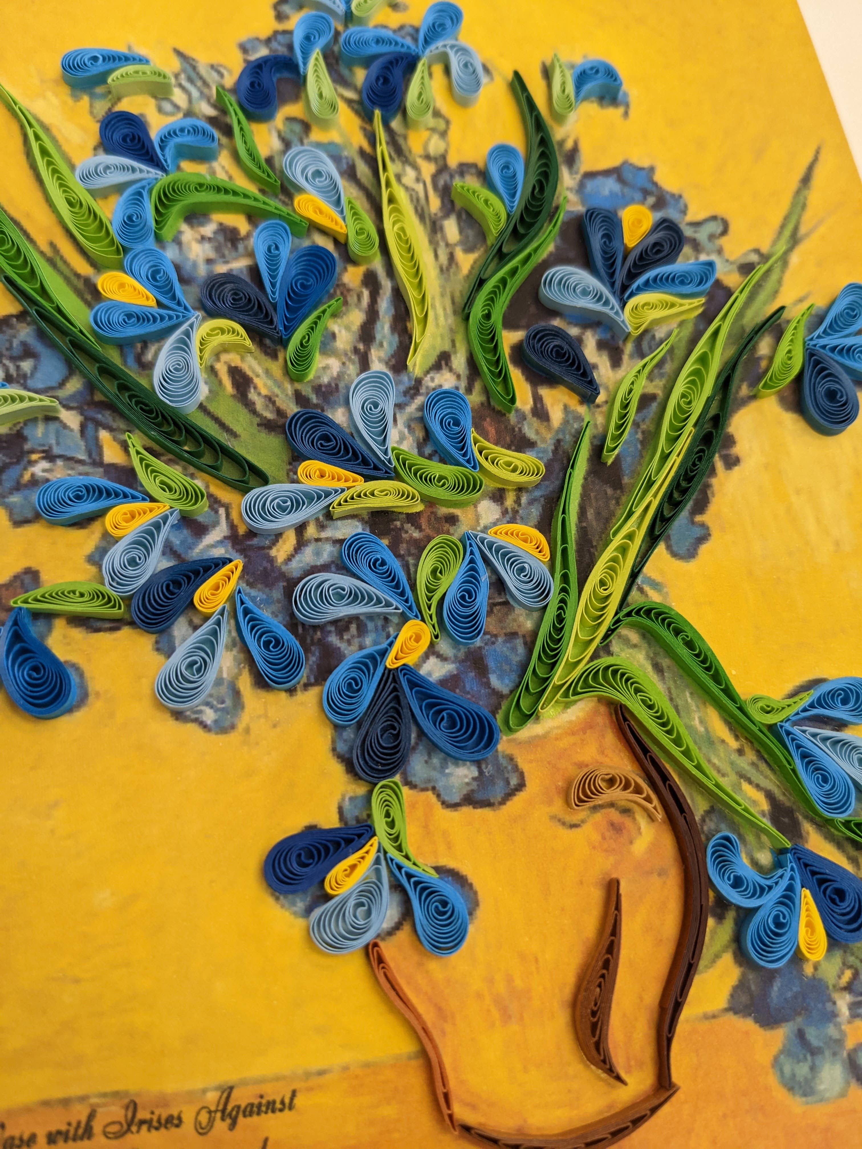 Blue Bird Cards - Wholesale Everyday Greeting Card - Irises- Vincent Van Gogh - Large Quilling Card1