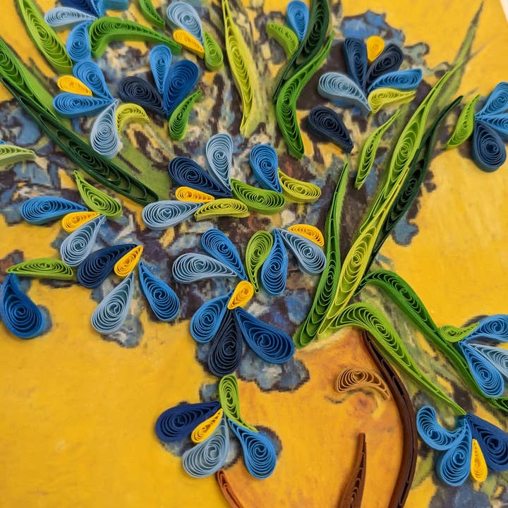 Blue Bird Cards - Wholesale Everyday Greeting Card - Irises- Vincent Van Gogh - Large Quilling Card1
