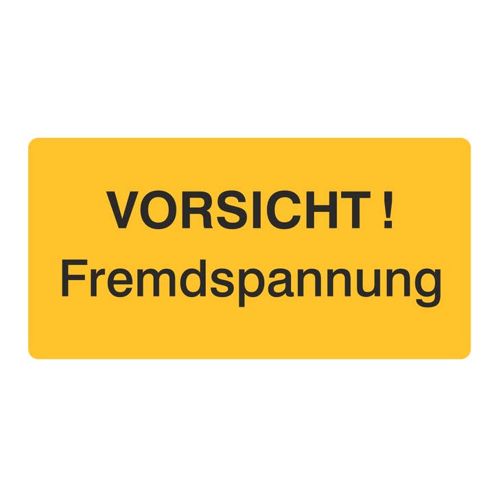 Be careful! external voltage for wholesale by Blitzpfeil24 by Jahn Industrieschilder/Etiketten GmbH