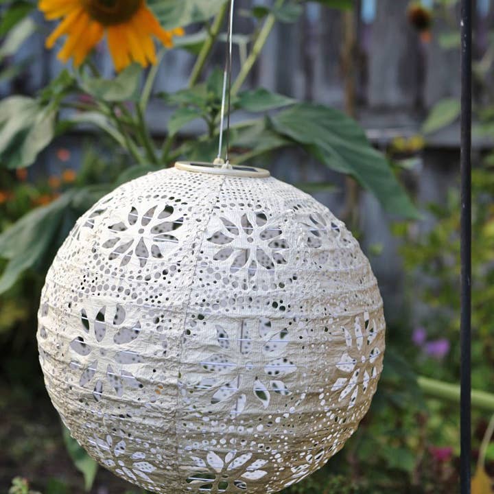 Allsop Home & Garden - Vente Lampe d'extérieur/de jardin - Lanterne solaire Boho Globe Stella 30 cm - Perle11