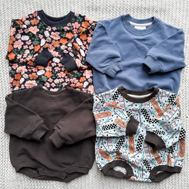 Addie Joy company - Wholesale Romper - Kids - Oversized Cozy Romper - Dreamy Blue6