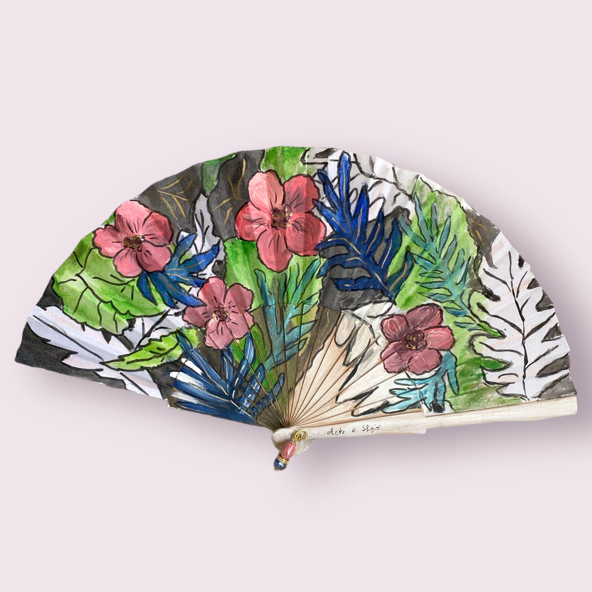 Arte e sfizio - Wholesale Handheld Folding Fan - painted flower fans13