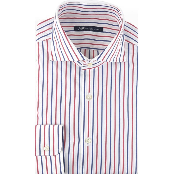 High-quality men's striped shirt Made in Italy for wholesale by GHILARDI 1940, E. MECCI
