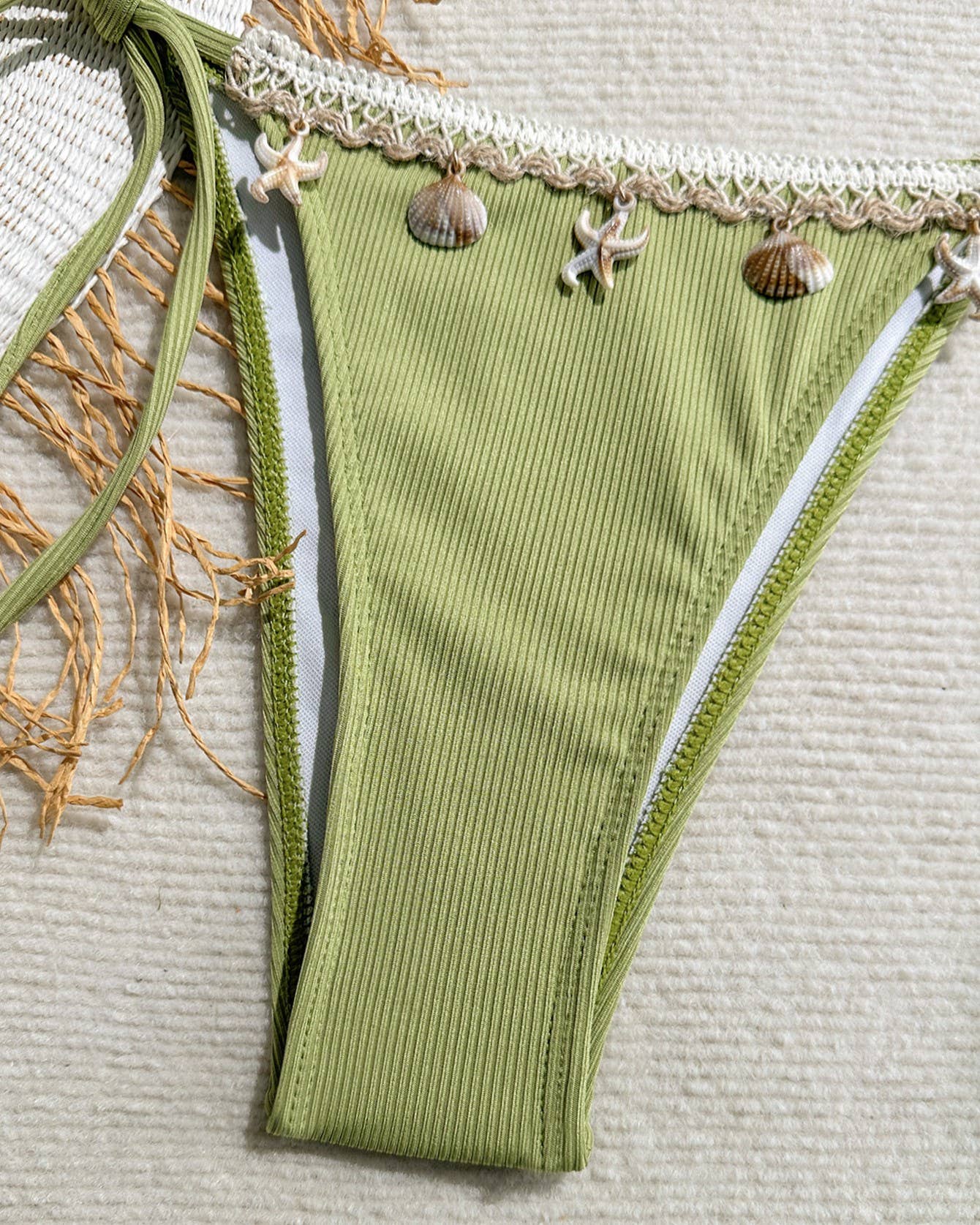 Rosa Clothing - Wholesale Two Piece Swimsuit - Women's - Sexy Shell Triangle Cup Halterneck Lace-Up Swimsuit8