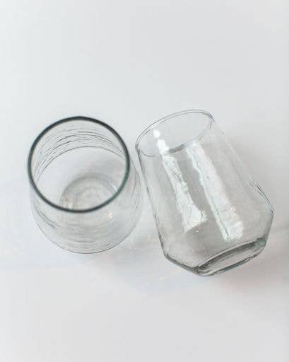 Acacia Creations - Vente Verre/tasse - Ensemble de 2 verres à eau soufflés à la main avec texture martelée1