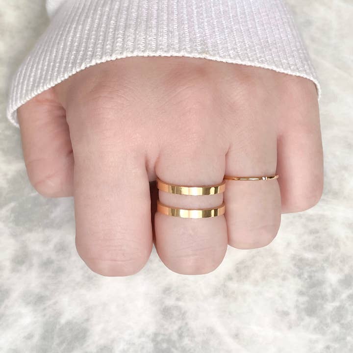 Blueyejewelry – Engroshandel Båndring – Guldbelagt Ring - Anløbningsfri Åben Dobbeltbåndsring
