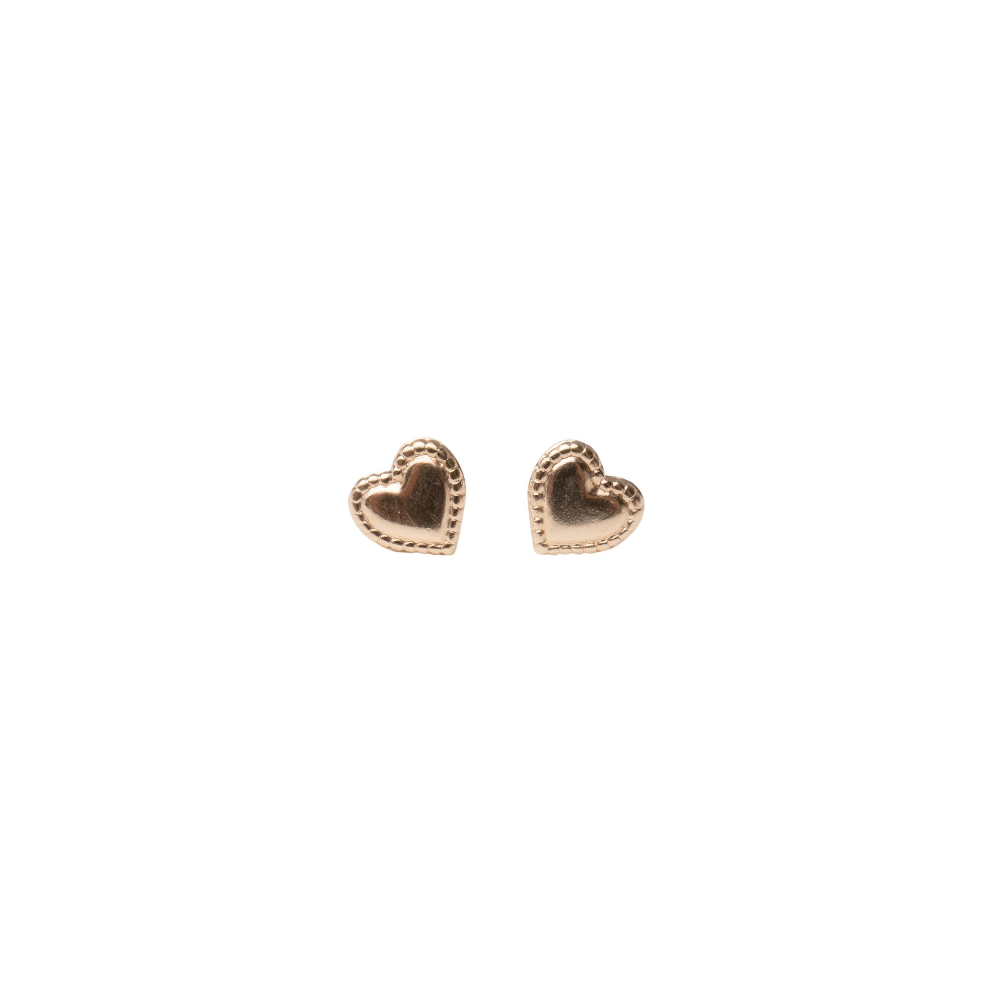 Rose Gypsy - Wholesale Stud/Post Earrings - Gold Vintage Heart Studs0