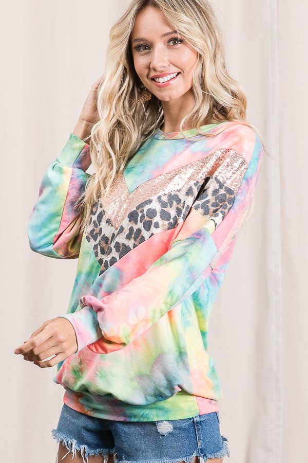 NEON KORALL LMT1812-Jag har nyanser Tie Dye Sweatshirt för wholesale på Faire2