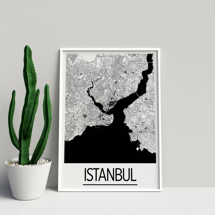 Istanbul Map Print - Art Deco Style for wholesale by ILIKEMAPS