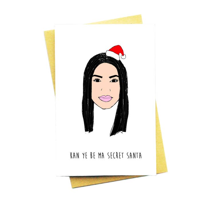 Kan Ye Be My Secret Santa... Funny Kim Kardashian Christmas for wholesale by Nocturnal Paper
