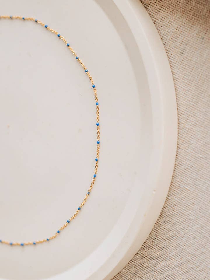 Erica Halskette - hellblau für den Großhandel von SIKA BIJOUX