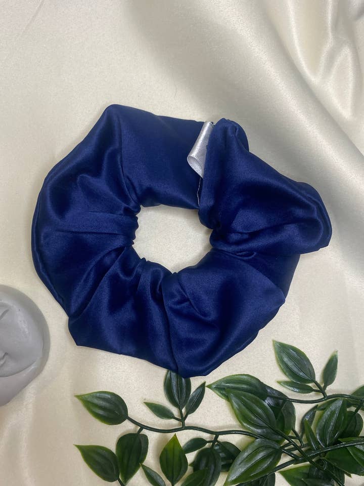 Midnight Blue - premium duchess silk scrunchie for wholesale by Le Luxe by Cher