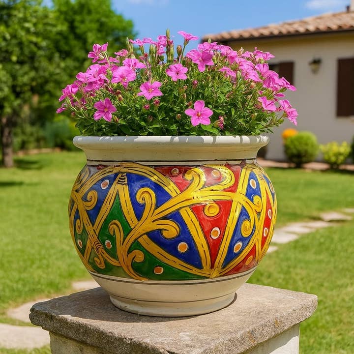 Gaspò Cachepot Vase Hand-Decorated Caltagirone Ceramic #1 and other Purchase Wholesale cache cache. Free Returns & Net 60 Terms on Faire trending on Faire.