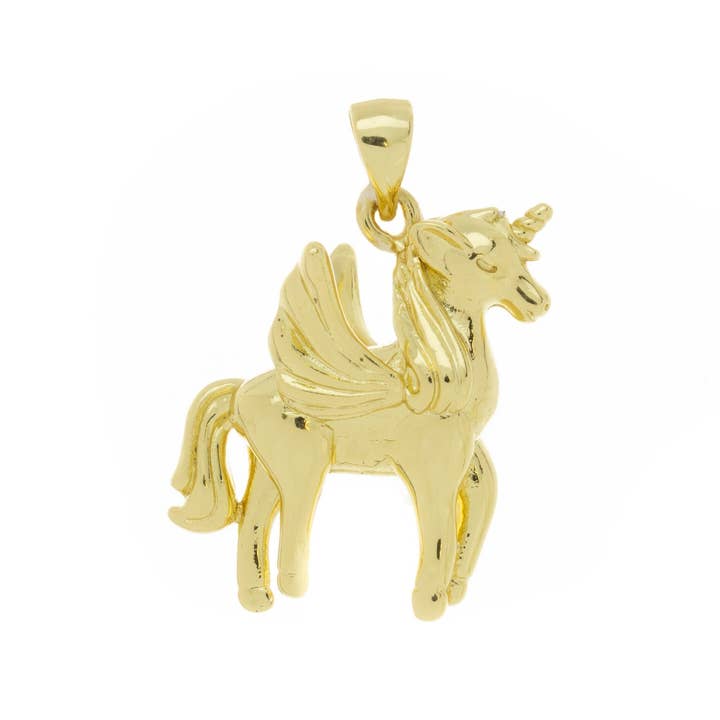 Jewel Pledge - Vendita all'ingrosso Ciondolo/pendente - Fornitura per creazione gioielli fai da te con ciondolo unicorno dorato, CPG4640