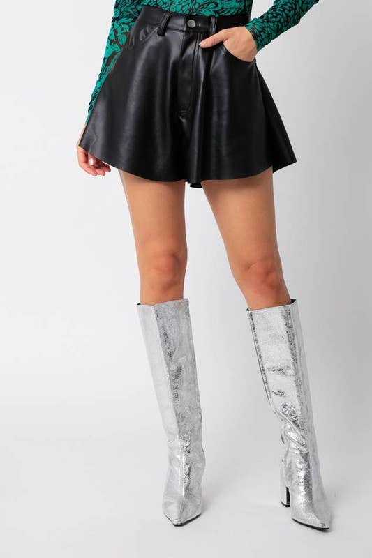 Olivaceous - Wholesale Shorts - Women's - Riley PU Shorts0