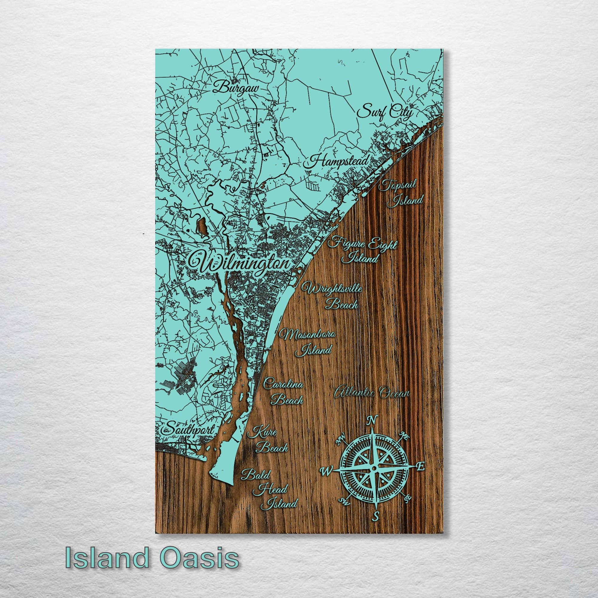 Fire & Pine – Mapa por atacado – Carolina do Norte: Wilmington Beaches Area Mapa3