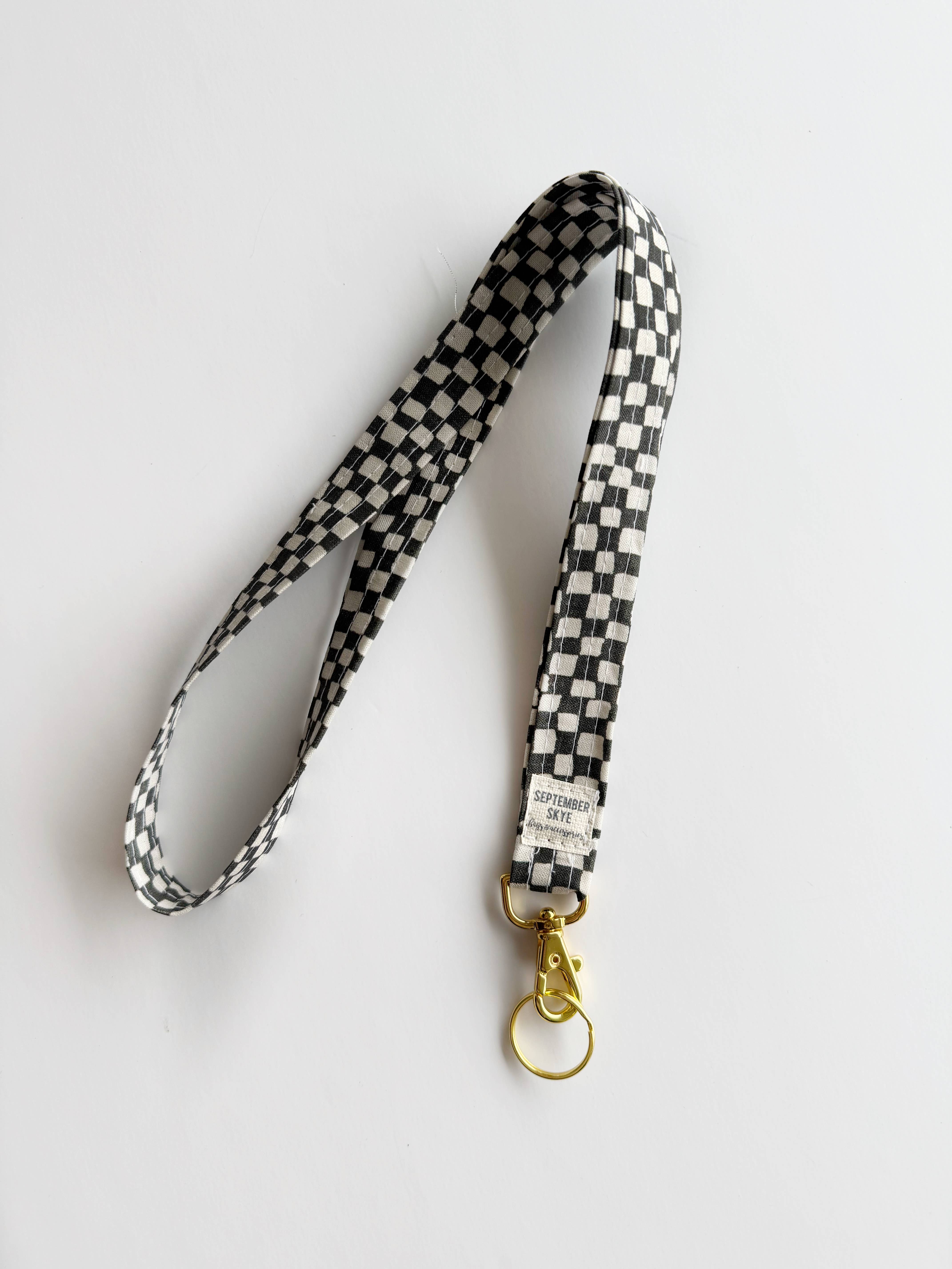 September Skye Bags & Accessories - Wholesale Lanyard - Women's - Lanyard / School ID / Badge / Teacher Gift in BW checker