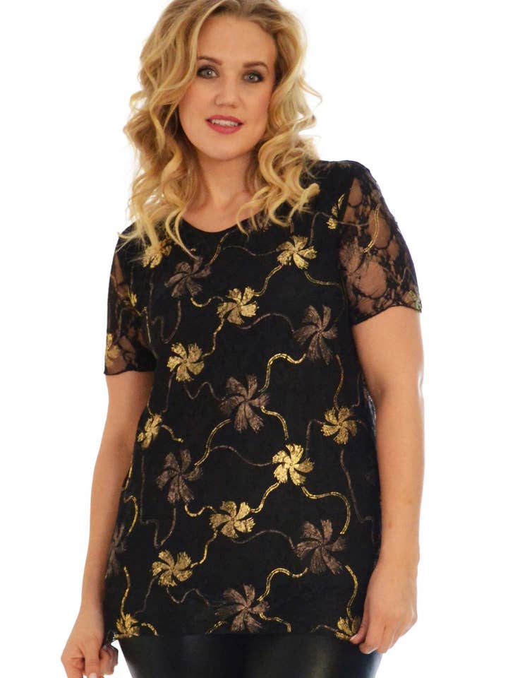 1229 Florales Spitzenoberteil mit Folie für den Großhandel von NOUVELLE