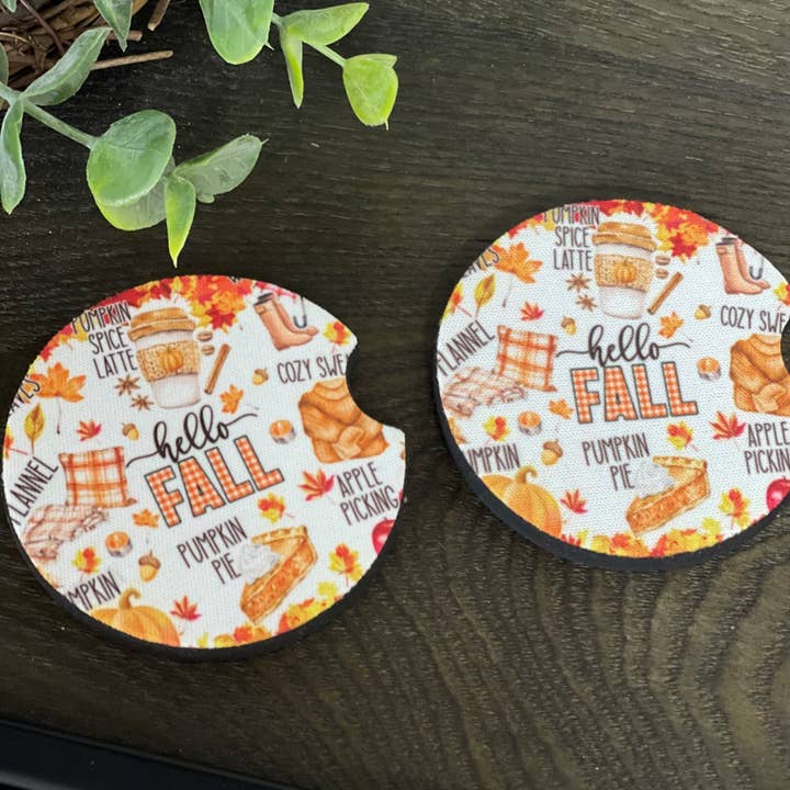 CMD Wholesale - Wholesale Car coaster – women's - All Things Fall Neoprene Car Coaster Set